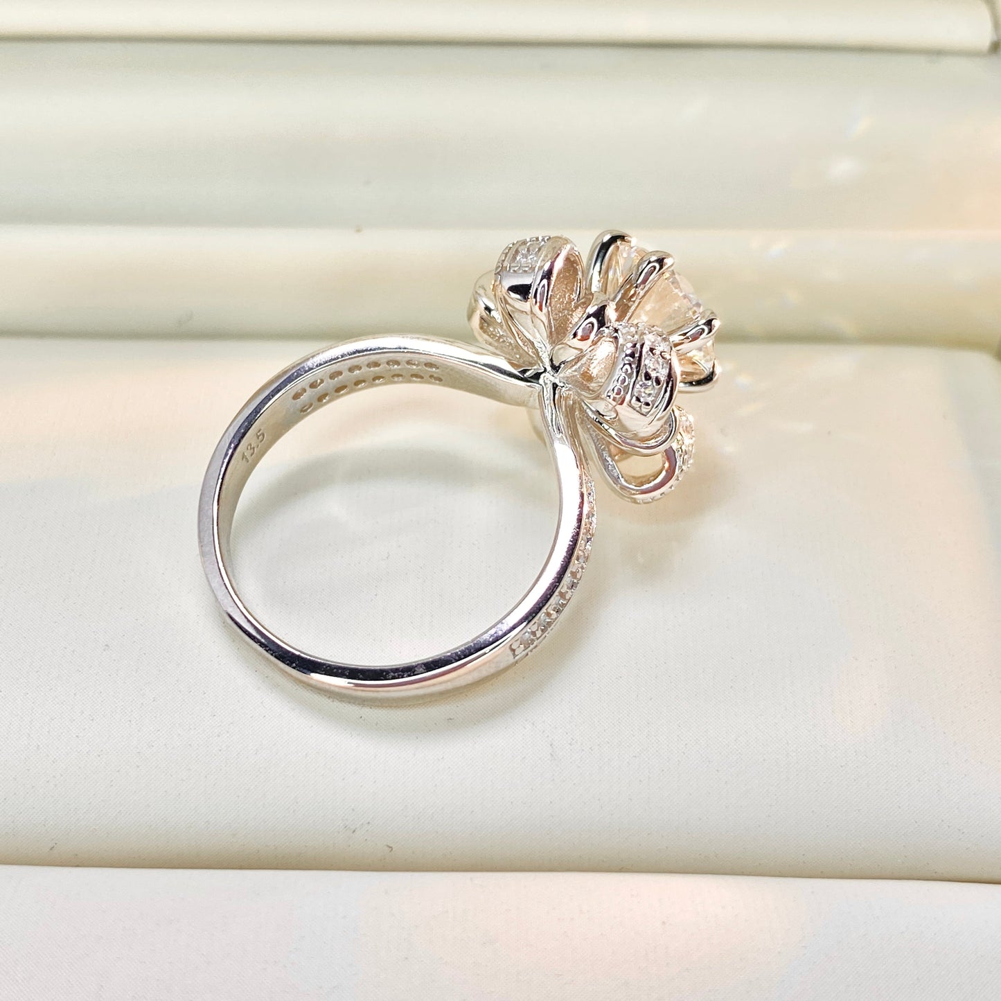 【#29】(Camellia)925 Sterling Silver Moissanite rings