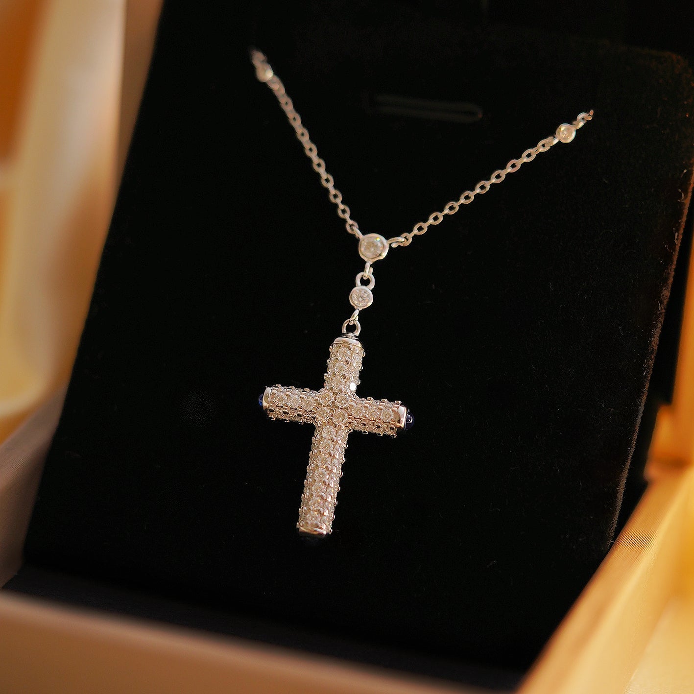 【#52】（Pray)925 Sterling Silver Moissanite necklace