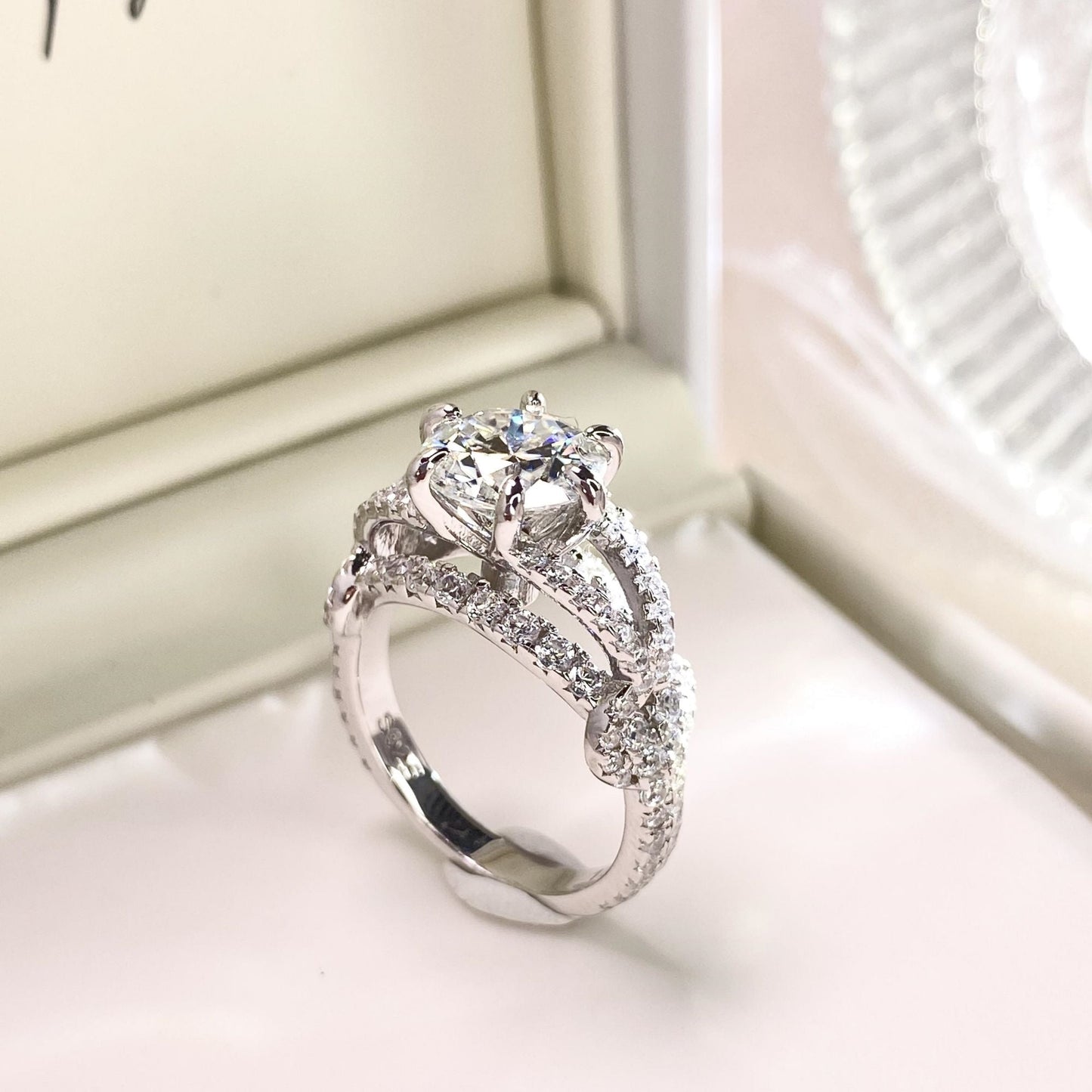 【#27】(Jasmine)925 Sterling Silver Moissanite rings