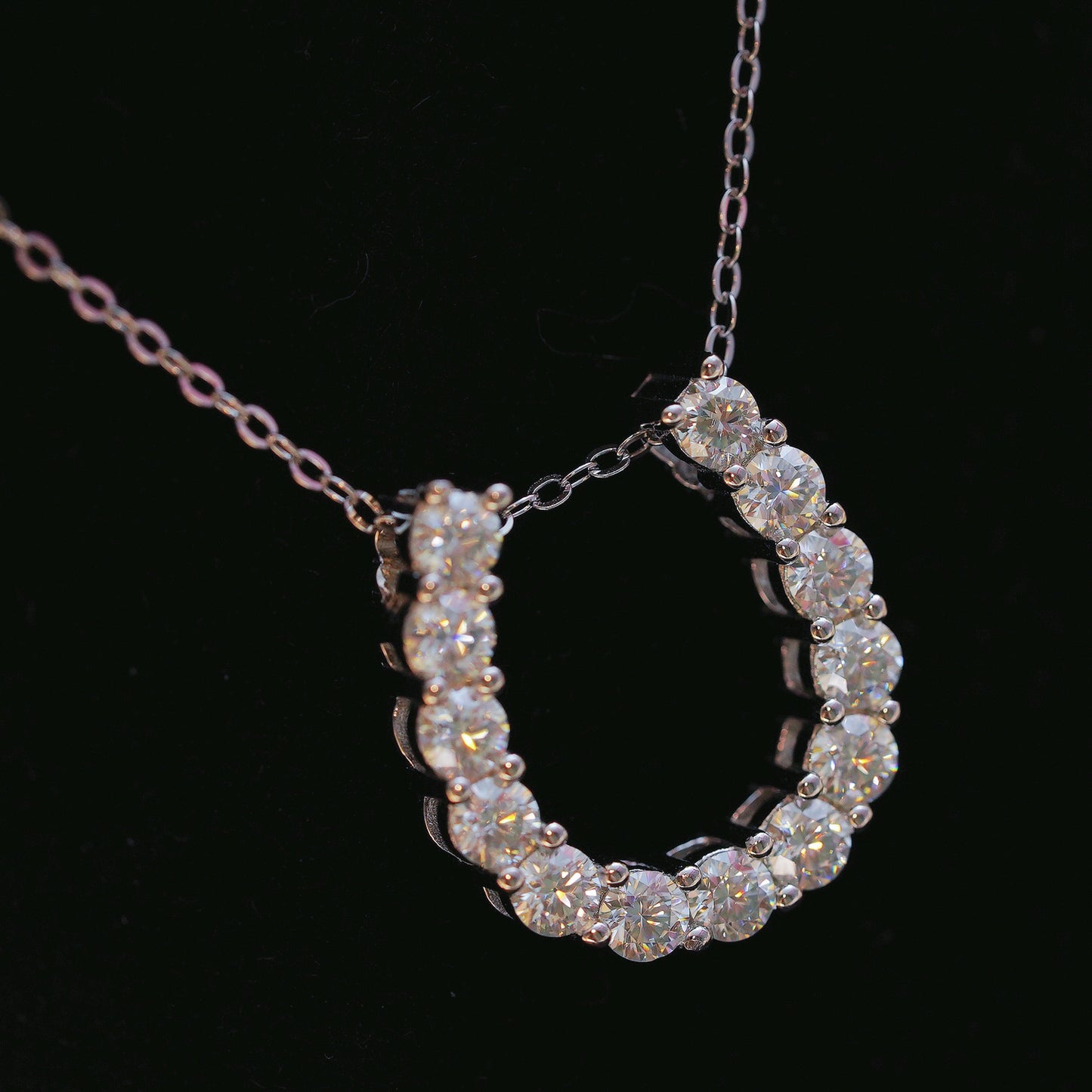 【#49】(Horseshoe)925 Sterling Silver Moissanite necklace