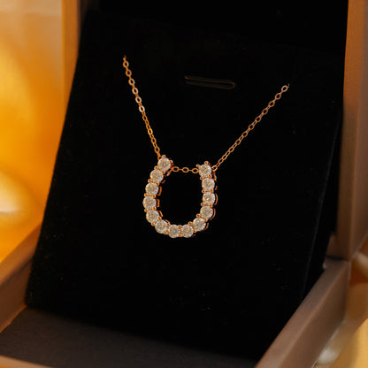 【#49】(Horseshoe)925 Sterling Silver Moissanite necklace